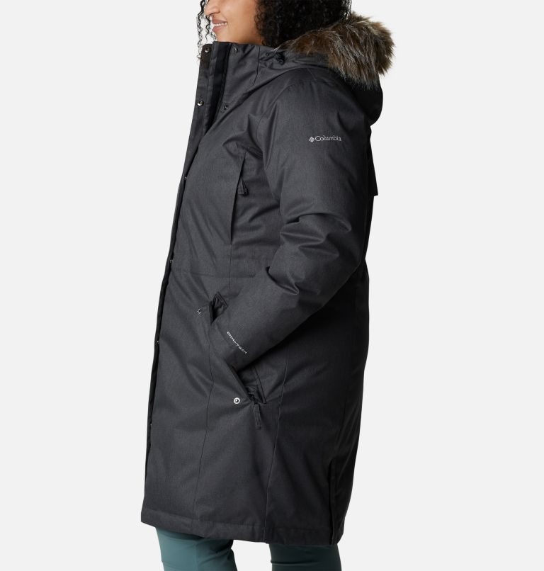 Women's Columbia Juniper Ridge Omni-Heat Infinity Down Parka Jackets Black | Plus Size CA-L31C8